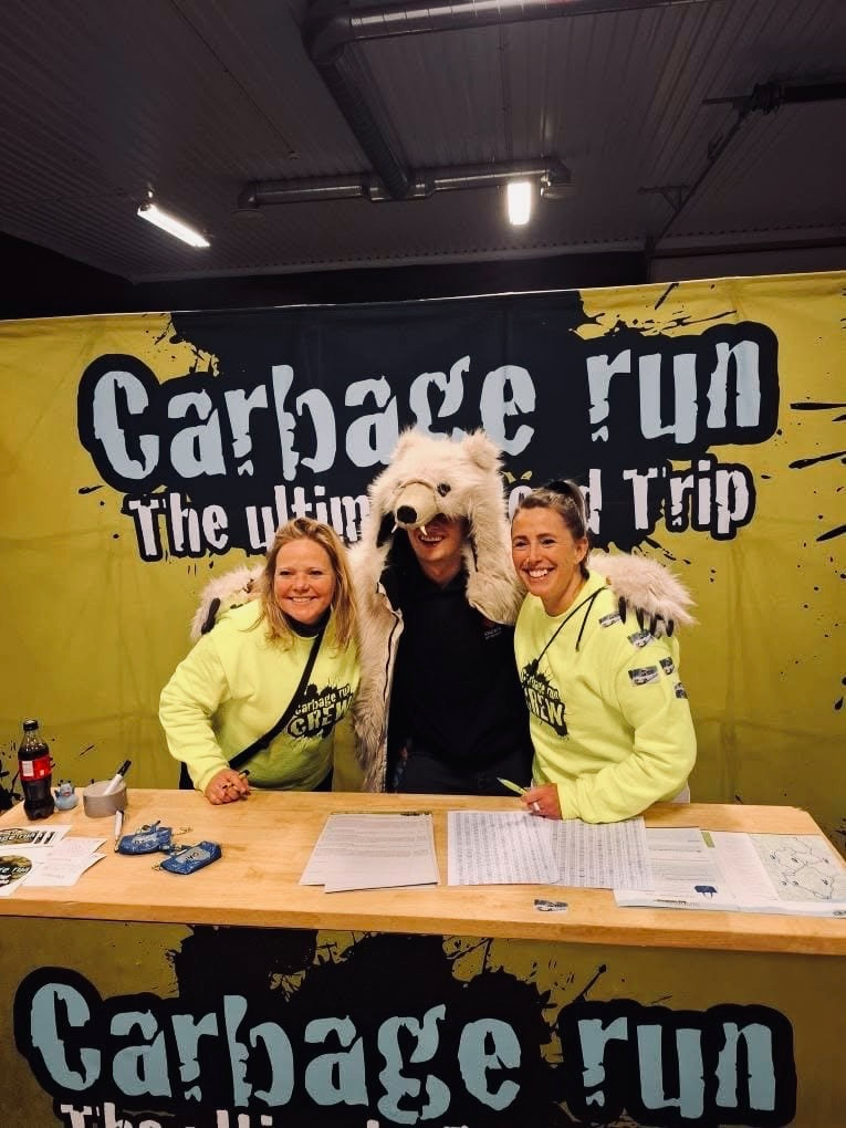 Susan and colleagues at the Carbage Run welcome desk